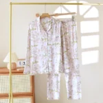 kf-S4923462d962b49f494b58f118c7105d1C-2024-Spring-Autumn-New-Women-s-Pajama-Set-Sakura-print-Sleepwear-Gongsatin-Cotton-Women-s-Pajama