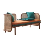 أريكة راتان عتيقة شمالية ، خشب صلب ، كرسي كسول ، طويل ، منزل ، غرفة معيشة ، بسيط ، كرسي مزدوج ، فندق ، إقامة منزلية