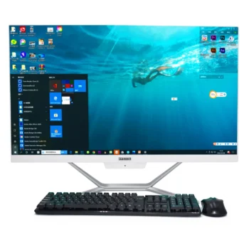 حاسوب مكتبي منزلي من HYSTOU بشاشة 23.8 بوصة بمعالج Core i5 i7 وذاكرة 32 جيجابايت DDR4 وشاشة LCD عالية الدقة 4K كمبيوتر مكتبي واحد