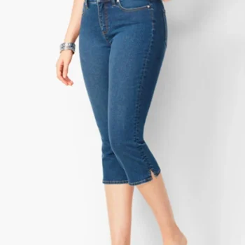 Woman's Jeans Black Denim Pants Ladies Cropped Trousers Skinny Knee Length Jeans Women Elastic High Waist Mom Jeans Oversize