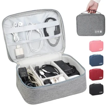 NEW Data Cable Storage Bag Large Size Travel Organizer Bag Portable USB Data Line Charger Plug Storage BagTravel Cable Organizer