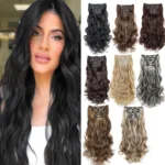 16Clip In Hair Extensions 18Inch Hair Accessories Long Curly Hair Extension Clip Synthetic Hair Wigs for Women