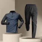 Sports Track and Field T-shirt Running Fitness Clothes Half-zip Training Clothes Men's Quick-drying Long-sleeved Trousers Suit