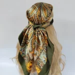 وشاح حريري عتيق للنساء ، أغطية رأس للفصول الأربعة ، حجاب شعر ، وشاح Foulard ، حجاب نسائي ، موضة جديدة ، 90x90cm