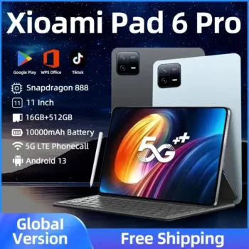 New Original Global Version Pad 6 Pro Xiao Tablets PC Snapdragon 888 Android 13 10000mAh 16GB+1TB 5G Dual SIM Card HD 4K Mi Tab