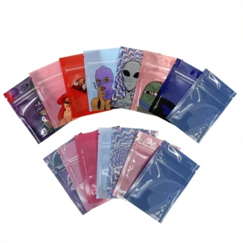 Mylar Bags Cartoon 6x9.5cm 1g Holographic Storage Bag Mylar Waterproof Plastic Case Powder Ziplock Container Packing Pouches