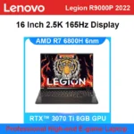 Best Professional Gaming Laptop PC Lenovo Legion R9000P 2022 AMD R7-6800H 32GB 1TB RTX™ 3070Ti 8G Graphics 16 Inch 2.5K 165Hz