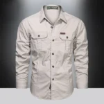 kf-Sb1148a8d29a9454bafa3e344617dabf65-2024-Spring-Cotton-Cargo-Shirt-for-Men-Long-Sleeve-Multi-Pocket-Shirts-Outdoor-Casual-Colthing-High