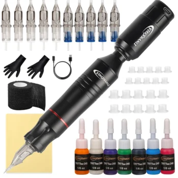 Tattoo Kit High Quality Tattoo Pen Kit For Permanent Makeup Tattoo Machine New Cool Tattoo Power Supply Tattoo Gun Kit
