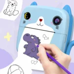 كاميرا فيديو رقمية صغيرة للأطفال ، صورة مطبوعة فورية ، عالية الدقة ، ورقة حرارية ، هدايا أعياد الميلاد للفتيات والفتيان