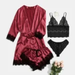 kf-S4c3cb8fe3a6a4f8bb06b87f83341379fb-Black-Sexy-Women-s-Pajamas-Satin-4-piece-Lace-Silk-Suspender-Tops-Shorts-Robe-Pajamas-Set