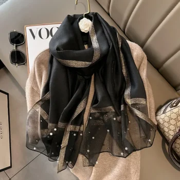 وشاح حريرية أحادية اللون للنساء ، شالات سادة ، حجاب فولارد ، علامة تجارية فاخرة ، أوشحة صيفية للسيدات ، موضة ، 2022