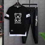 Hot selling new men's casual suit fashionable and trendy versatile T-shirt slim fit short sleeved T-shirt and sports pants