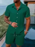 kf-Secc37abb63e14be2ba0c7854bb8662d4z-2024-Summer-New-Men-s-Striped-Polo-Casual-Loose-Breathable-Sweat-Absorption-Short-Sleeve-Shorts-Sports