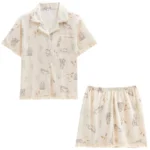 kf-S1391cf7b57944a628b06bde8bb9b7c22v-Women-s-Cute-Bunny-Print-Textured-Tassel-Trim-Pajama-Set-Short-Sleeve-Buttons-Lapel-Top-Shorts