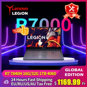 لاب توب لينوفو-ليجيون R7000 للألعاب ، AMD ، 16 جم ، 32 جم رام ، G ، 1T sd ، RTX4060 ، Hz ، 50 جم ، كمبيوتر شخصي ، لعبة ، مفكرة