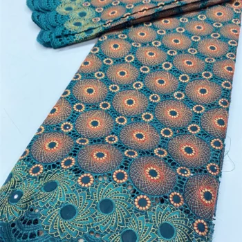 African Satin Cotton Lace Fabrics 2024 High Quality Swiss Voile Lace Fabric With Stones Nigeria Lace Fabric For Dress