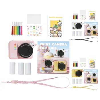 طابعة حرارية صغيرة للأطفال ، كاميرا فورية ، كاميرا فيديو مع 3 لفات ورق صور ، هدايا عيد ميلاد للفتيات والفتيان ، عطلة والسفر ، 48 ميجابكسل