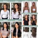 kf-Seac57efcb74942a8a99acd484c81ccafa-No-Clips-Natural-Hair-Extension-Synthatic-Artificial-Long-Straight-Hairpiece-Blonde-Black-Mixed-Color-False-Hair