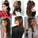kf-S9276992a60ba4d599e6193d6d6c6a2a9f-MEIFAN-Syntheitc-Long-Wavy-Curly-Claw-Ponytail-Clip-On-Ponytail-Extension-Natural-False-Ombre-Pink-Straight