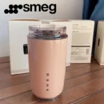 Original SMEG Hot Coffee Insulated Stainless Steel Thermal Glass Mug Sport Bottle with Compartment Water White Thermos