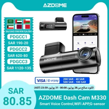 AZDOME M330 Car DVR 1080P Dash Cam Smart Voice Control WiFi Free APP G-sensor Emergency Record Parking Monitor Loop Recording