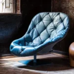 كرسي بذراعين فاخر خفيف مع مشبك سحب دوار ، أريكة فردية حديثة ، كرسي صالة بسيط ، أريكة فردية