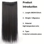 kf-Sead318adce2e480d8910ed8eb4f718e0W-DIFEI-Synthetic-5-Clip-Hair-Extension-Natural-Long-Straight-Red-Blonde-Brown-High-temperature-Fake-Hairpiece