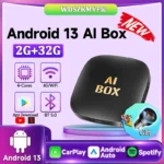 Android 13 Carplay Ai Box ، نظام ذكي للسيارة لاسلكي تلقائي ، 2G + 32G ، تطبيق WiFi ، صندوق تلفزيون ذكي لـ Netflix ، YouTube