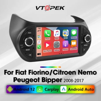 Vtopek-مشغل وسائط متعددة للسيارة ، مشغل سيارة ، راديو ، 7 بوصة ، أندرويد 12 ، 2Din ، ملاحة ، ستيريو ، فيات ، فيورينو ، سيتروين ، نيمو ، بيجو ، بيبر