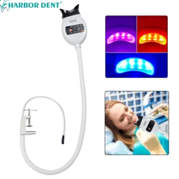 Dental Cold Light Lamp 3 Colors Led Teeth Whitening Machine Desk Tooth Bleaching Lamp Adjustable Portable Dentistry Tool