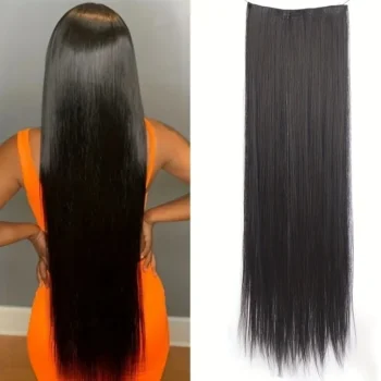 DIFEI Synthetic 5 Clip Hair Extension Natural Long Straight Red Blonde Brown High temperature Fake Hairpiece