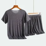 kf-Sfe2660741145492c967bafec48b59a80T-Summer-Men-s-Pajamas-Homewear-Set-Printed-Ice-Silk-T-Shirt-Short-Sleeved-Modal-Casual-Pajamas