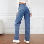 kf-Sdd213513cef34a1c942bbbfacf390c66u-Women-Jeans-Straight-Pants-Denim-Washing-High-Waist-Loose-Fit-Pockets-Basics-Ankle-Length-Pants-Solid