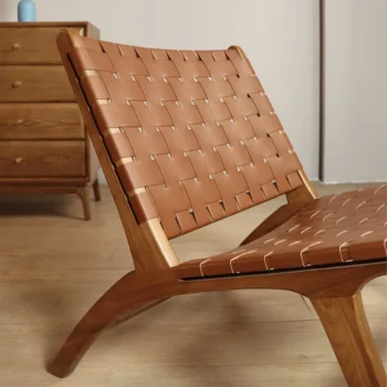 كرسي صالة سرج من الخشب الصلب الاسكندنافي ، كرسي طويل من نسيج الشرفة ، غرف نوم في العصور الوسطى ، مكاتب ، إبداعية تجارية