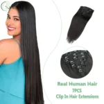 Clip In Hair Extensions Real Human Hair 100% Remy Human Hair Clip In Extensions Soft Silky Straight For Women 7pcs 16 Clips 20in