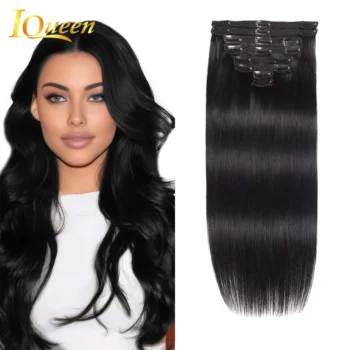 Clip in Hair Extensions Real Human Hair 240g 8pcs Human Hair Clip in Hair Extensions Natural Black Extensions Real Human Hair