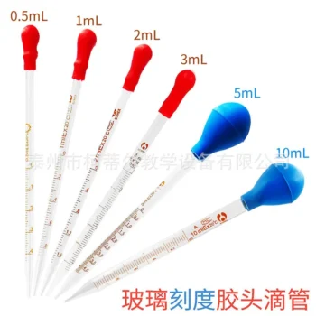 3pcs 10ML 5ML 2ML Glass Graduated Pipettes Transfer Dropper for Liquid Essential Oil Fluid and Liquid Pipettors