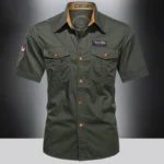 kf-H233e0e96c15742b8834243fd3e0838d3e-New-Men-s-Casual-Shirts-Short-Sleeve-Pure-Cotton-Shirt-Male-Solid-Oversized-Military-Cargo-Shirts