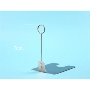 Metal Cake Food Price Card Holder Memo Clip Stand Stainless Steel Price Tag Display Clamp Desktop Sign Holder Desk Sign Stand