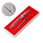 M2 Transparent Eye Dropper Filling Fountain Pen 0.38mm/0.5mm EF/F Nib igh Capacity Inking Pens Students Writing Practice Tool