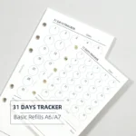 MyPretties 40 Sheets Basic Goals 31 Days Tracker Refills Personal A6 A7 Filler Papers for 6 Hole Binder Organizer N.1303