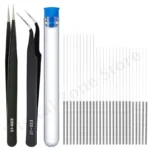 35Pcs Nozzle Cleaning Needles 0.15mm, 0.25mm, 0.35mm, 0.4mm + 2PCS Tweezers 3D Printer Parts