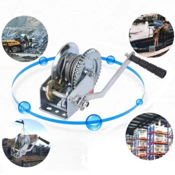 Towing Hand Winch Small Loading 500LB Gear Crank Manual Marine Mini Rope Trailer Car Boat Steel Wire Ratchet Winch Small Lifting