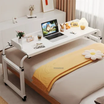 Household Laptop Computer Desks Across The Bed Table Movable Lifting Bed Lazy Office Table Bedroom Student Study Writing Desk M
