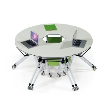 Folding Conference Table Movable Folding Training Table and Chair Combination Hotel Strip Mobile Splicing Activity Training Tabl