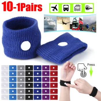 10-1Pairs Sport Safety Wristband Wrist Support Carsickness Seasick Anti Motion Sickness Safety Wrist Bands Anti Nausea Wristband