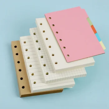 A7 6Holes Loose Leaf Notebook Refill Spiral Binder Inner Page Weekly Monthly To Do Line Dot Grid Inside Paper Stationery