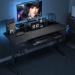 Modern Carbon Fiber Desktop Computer Desk for Office Furniture Game Table Leisure Light Luxury Adjustable Lift Computer Table