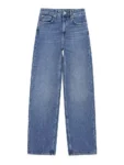 TRAF Women's New Mid-rise Straight Jeans Narrow Leg Wide Leg Button Zip Jeans Daily Commuter Jeans Fashion Washed Trousers